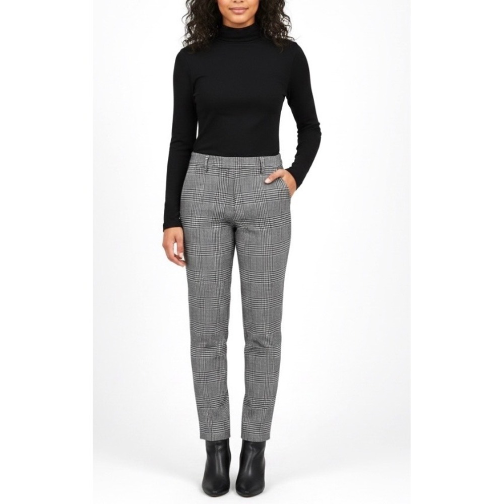 Lauren Ralph Lauren Pants Glen Plaid Ankle Black White Check 6P Petite Stretch